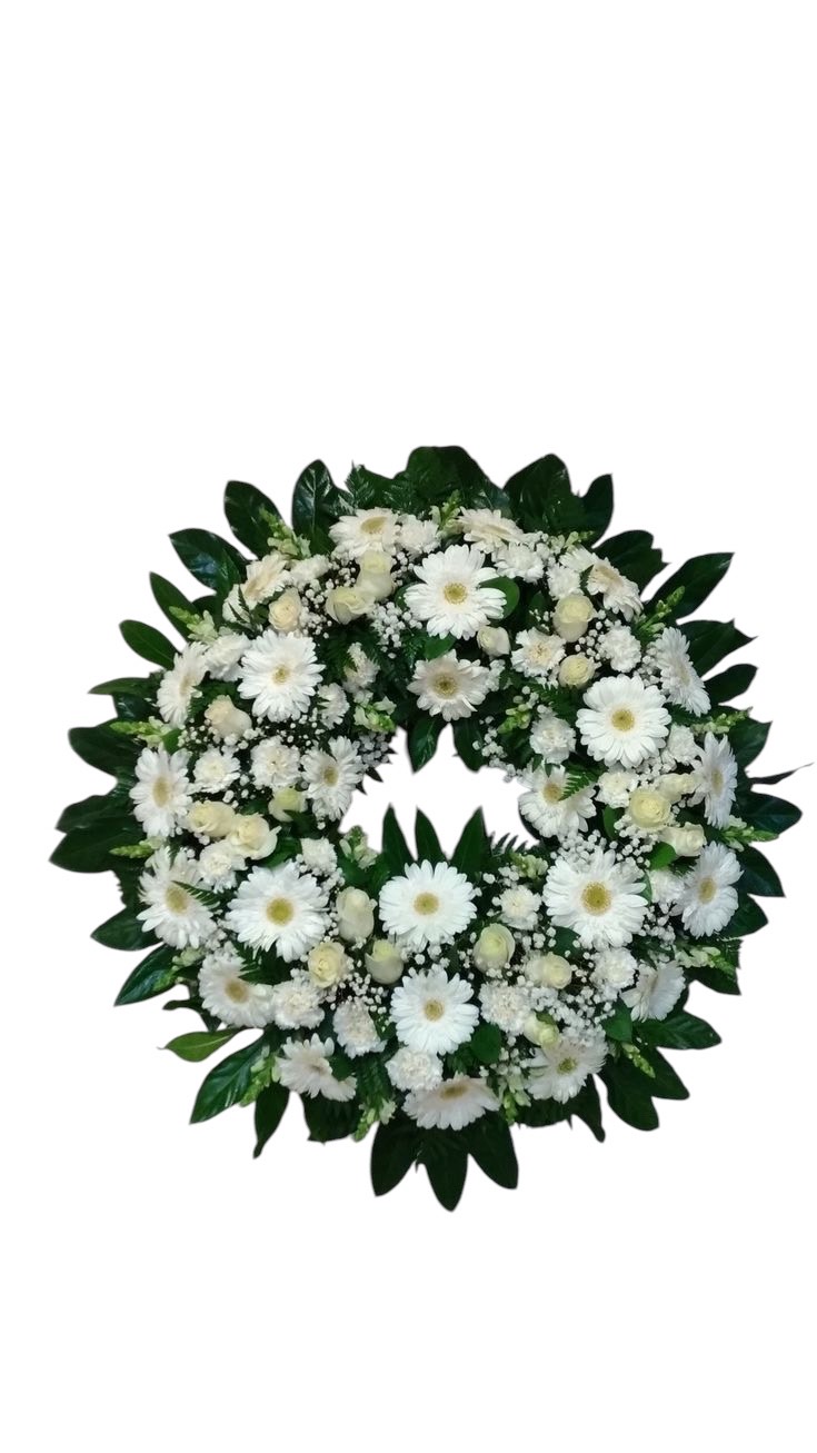 Στεφάνι με Ζέρμπρες και Λευκά Λουλούδια